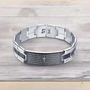 NEW  stainless steel Lord’s Prayer Christian men’s bracelet jewelry gift B21